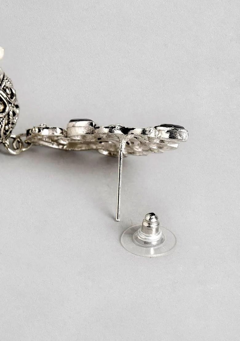 Black Jaali Pattern Designer Necklace For Women