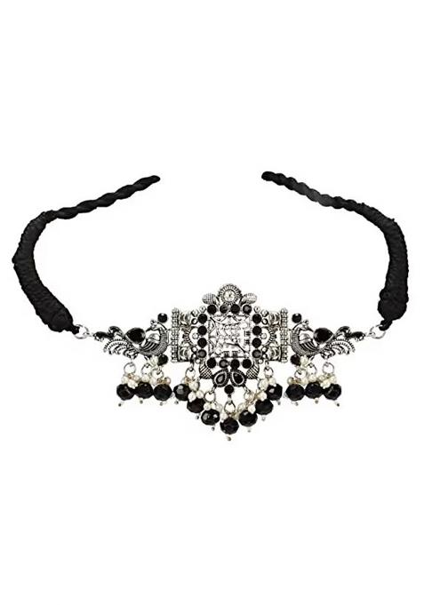 Black Jaali Pattern Designer Necklace For Women