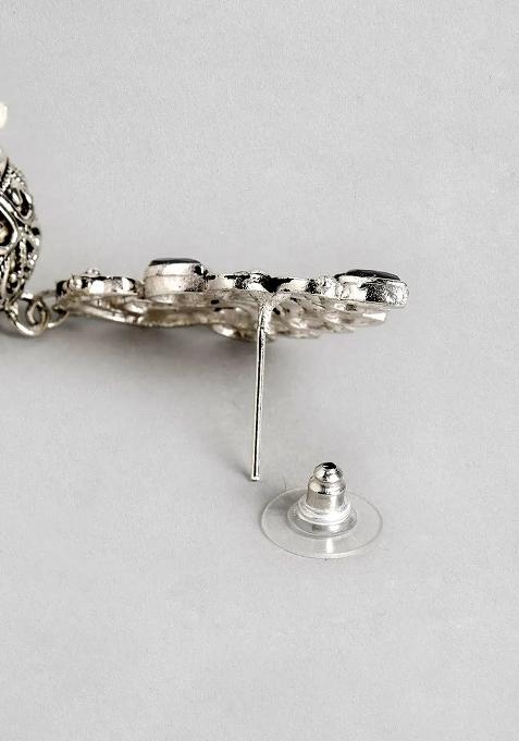 Black Jaali Pattern Designer Necklace For Women