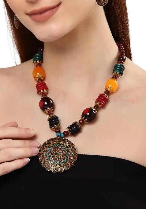 Multi Moti Necklace For Women