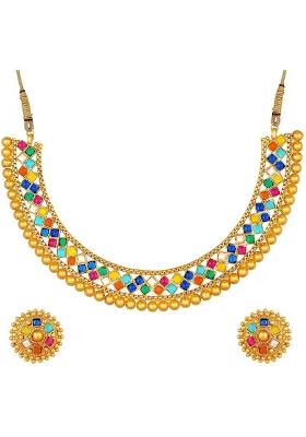 Multi Metallic Choker Set For Women