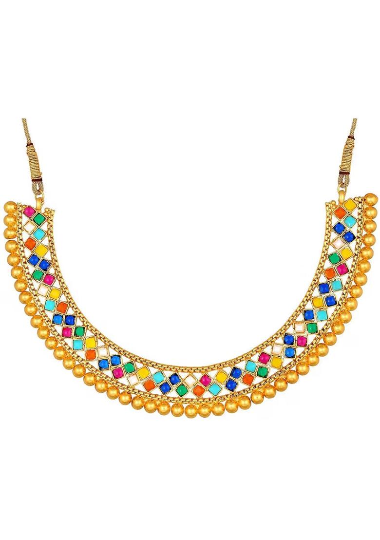 Multi Metallic Choker Set For Women