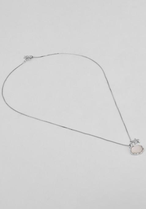 Rhodium Plated Pendant With Chain
