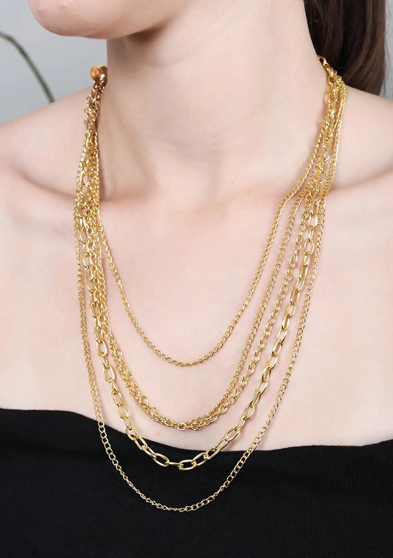 Gold Multi Layer Golden Designer Chain For Women