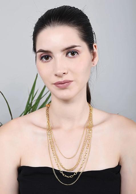 Gold Multi Layer Golden Designer Chain For Women