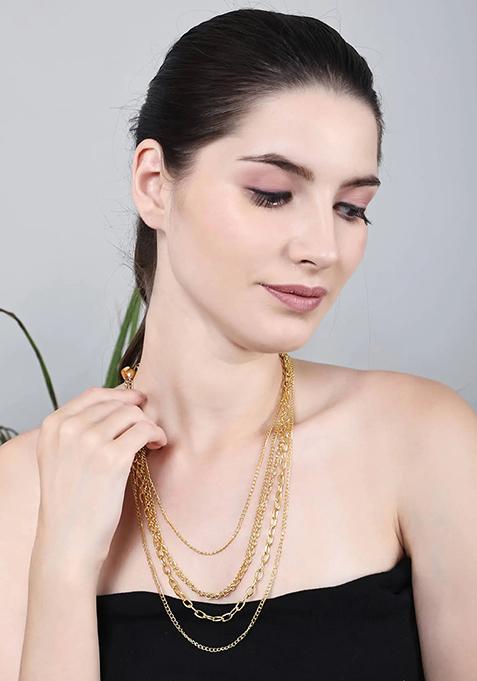 Gold Multi Layer Golden Designer Chain For Women