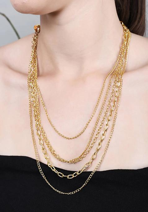 Gold Multi Layer Golden Designer Chain For Women