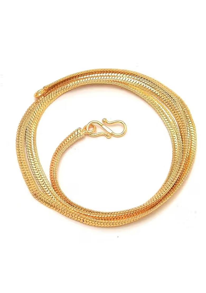 Gold Flat Broad Golden Statement Chain For Women