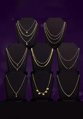 Gold 8 Layer Golden Pendant Chain Set For Women