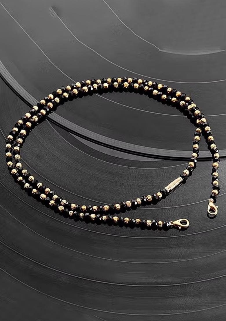 Black And Golden Beads Mangalsutra Chain For Women