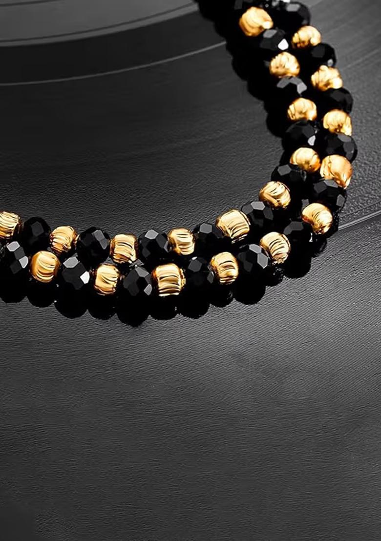 Black And Golden Beads Mangalsutra Chain For Women
