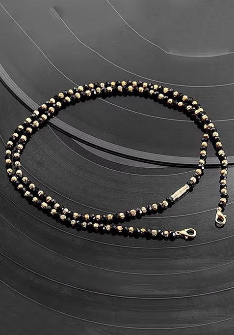 Black And Golden Beads Mangalsutra Chain For Women