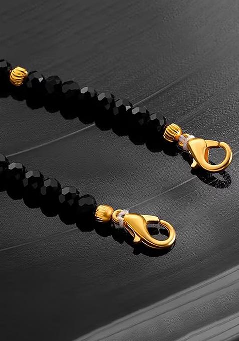 Black And Golden Beads Mangalsutra Chain For Women