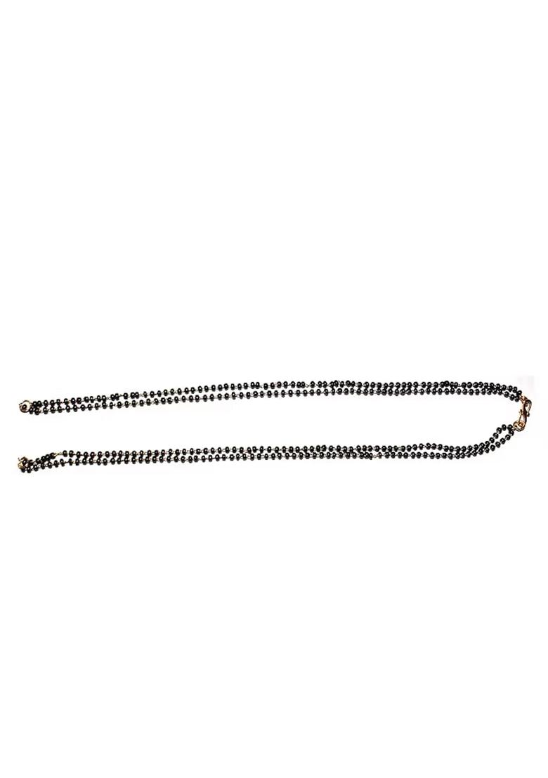 Black Double Layer Black Beads Mangalsutra Chain For Women