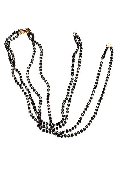 Black Double Layer Black Beads Mangalsutra Chain For Women