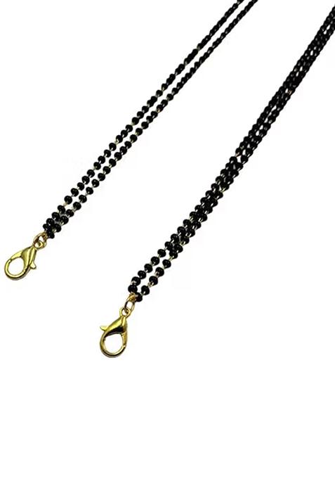 Black Double Layer Black Beads Mangalsutra Chain For Women