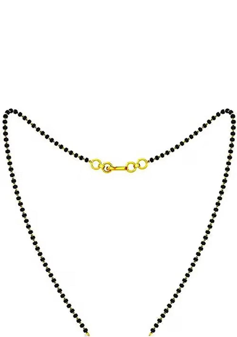 Black Single Layer Black Beads Mangalsutra Chain For Women