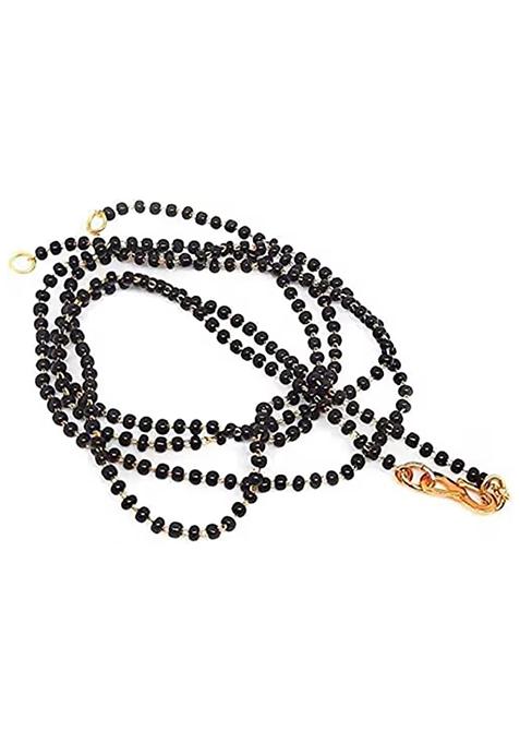 Black Single Layer Black Beads Mangalsutra Chain For Women