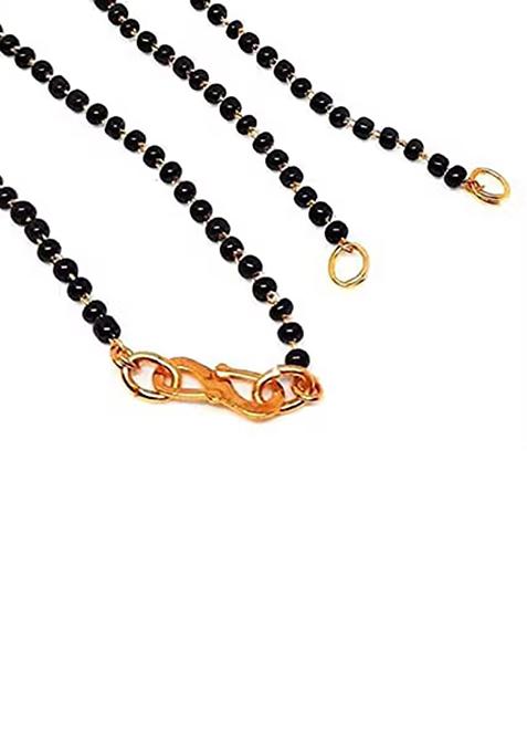 Black Single Layer Black Beads Mangalsutra Chain For Women