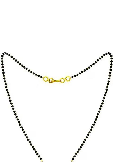 Black Single Layer Black Beads Mangalsutra Chain For Women