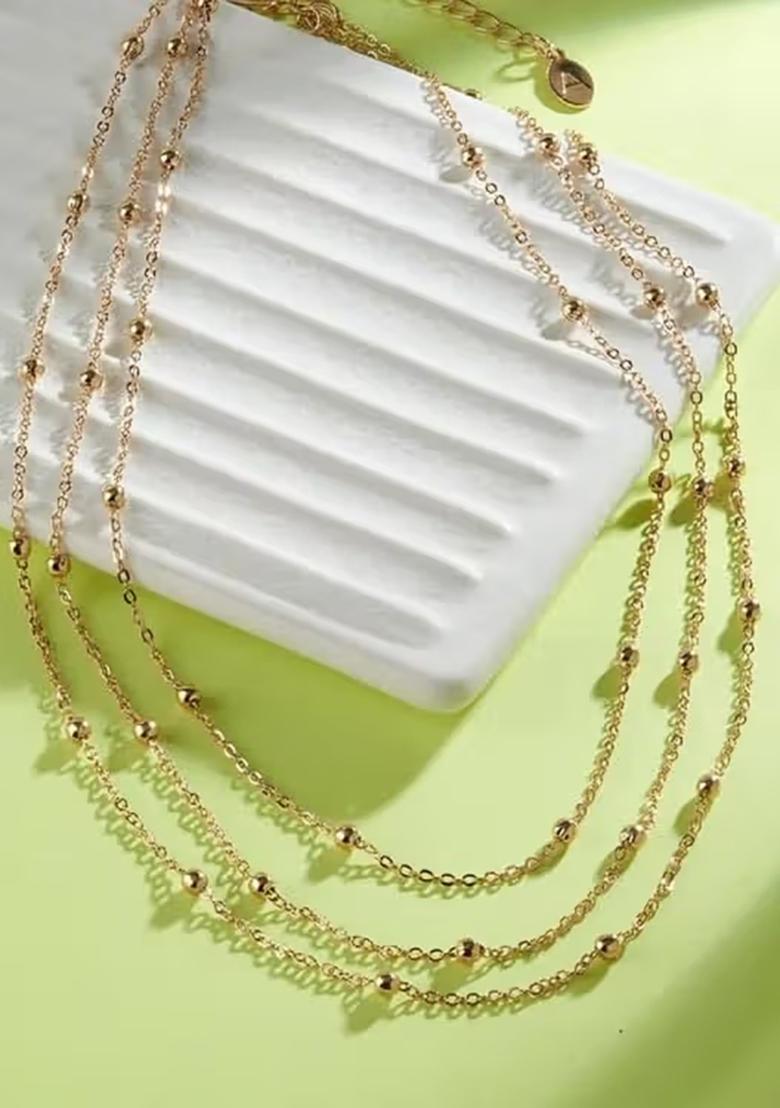Gold 3 Layer Elegant Golden Chain For Women