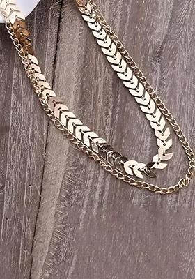 Gold Leaf Pendant Designer Chain For Women