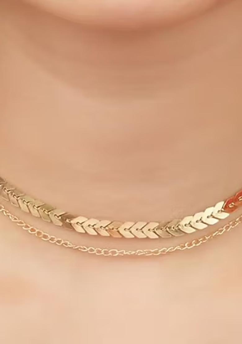 Gold Leaf Pendant Designer Chain For Women