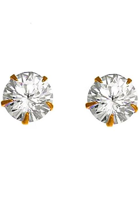 Gold Single Stone Pendant Chain Combo For Women