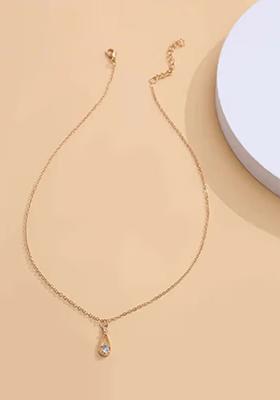 Gold Elegant Drop Pendant Chain For Women