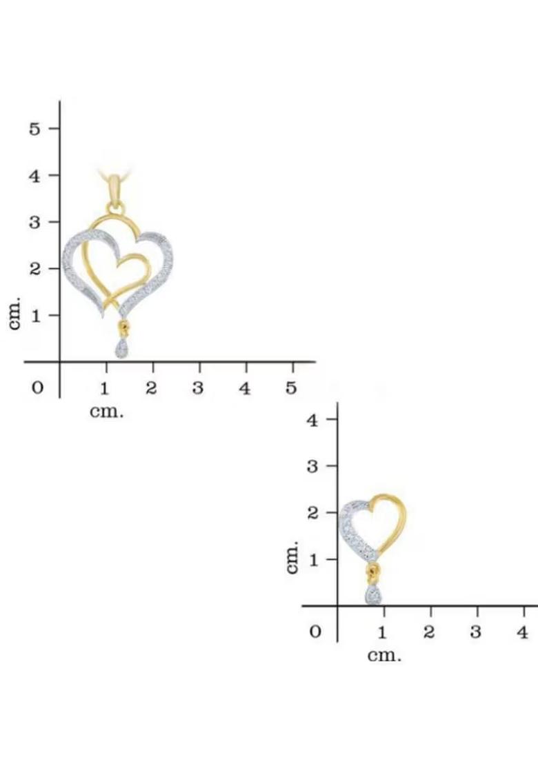 Gold Double Heart Pendant Stylish Chain For Women