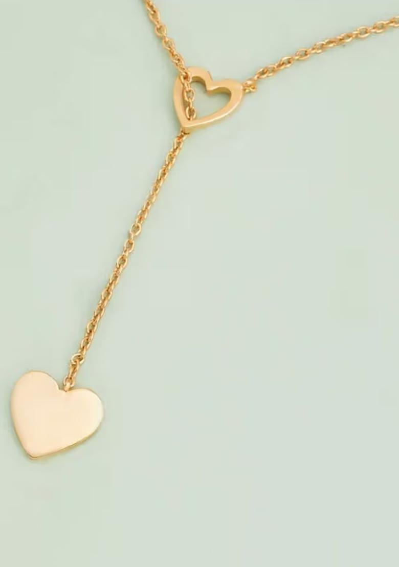 Gold Heart In Heart Pendant Chain For Women