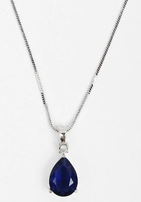 Blue Drop Design Pendant Chain For Women