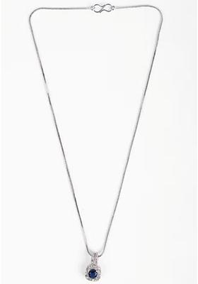 Blue Square Ad Pendant Chain For Women