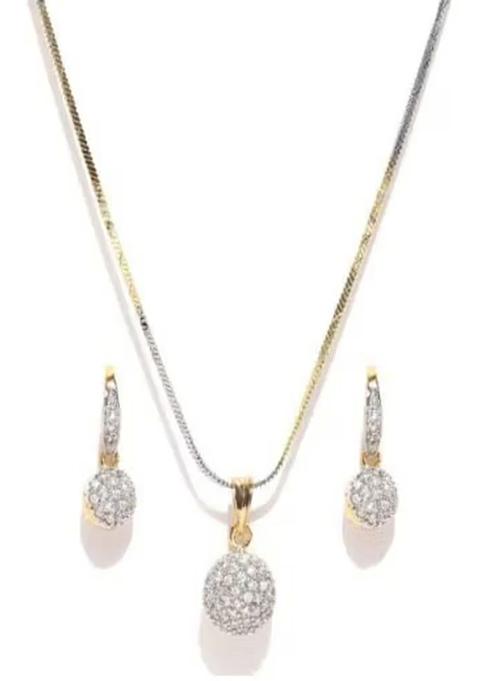 Gold Ad Ball Design Pendant Chain For Women