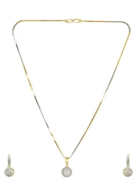 Gold Ad Ball Design Pendant Chain For Women