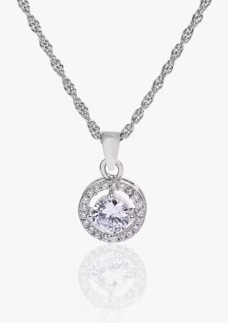 White Round White Ad Pendant Chain For Women