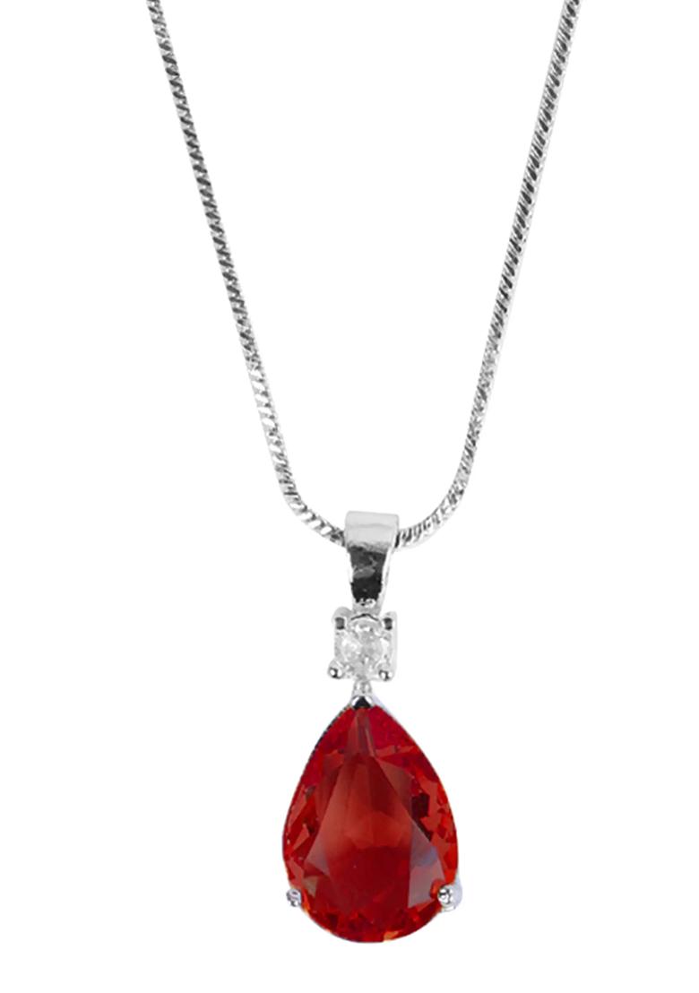 Red Red Drop Pendant Chain For Women