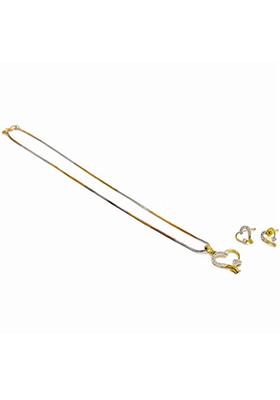 Gold Hearts Design Pendant Chain For Women