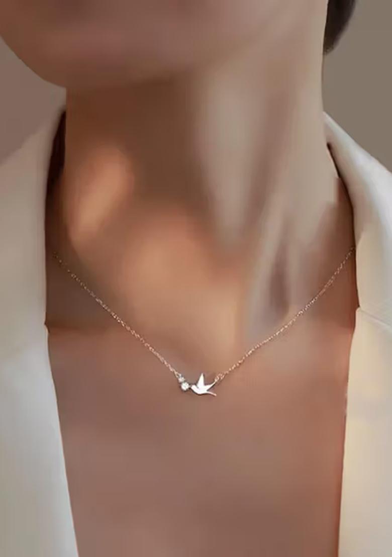Silver Bird Design Silver Pendant Chain For Women