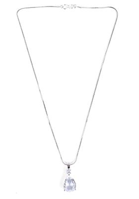 Gold White Drop Pendant Chain For Women