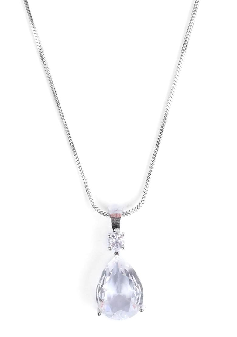 Gold White Drop Pendant Chain For Women