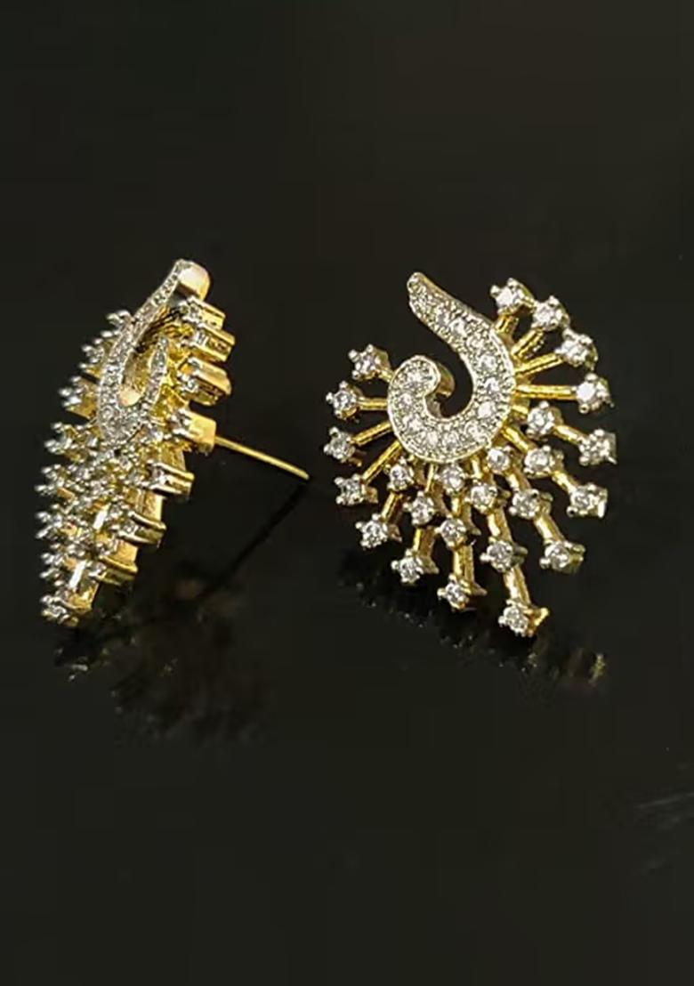 Gold Ad Phuljhadi Design Pendant Chain For Women