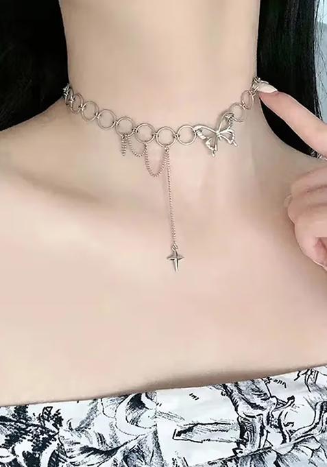 Black Heart And Latkan Design Pendant Chain For Women