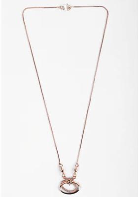 Gold Oval Shape Pendant Chain For Women