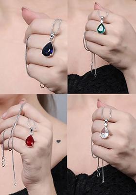 Pink Combo Of Drop Design Pendant Chains For Women