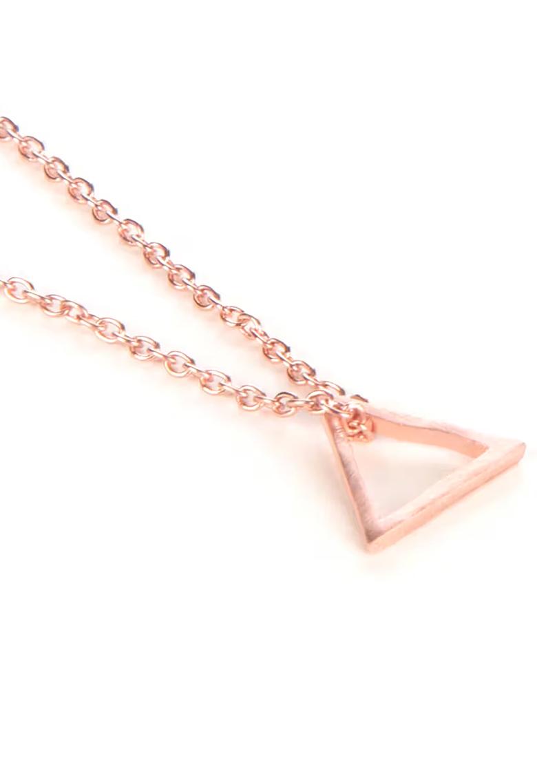 Gold Triangle Shape Pendant Chain For Women
