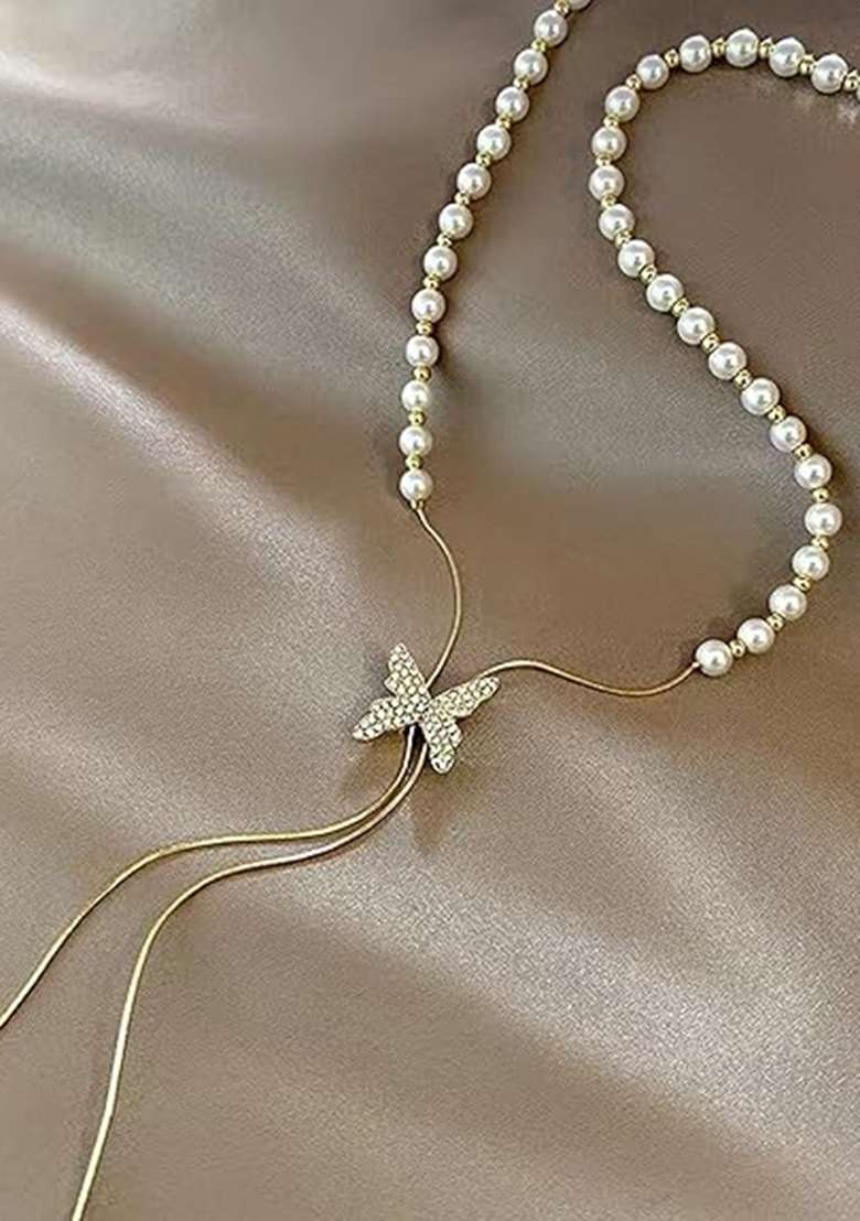 Golden Alloy Necklace - Indya