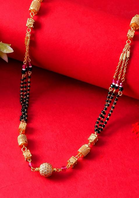 Heavy Look Mangalsutra With Designer Pendant And Multi Bead Chains


