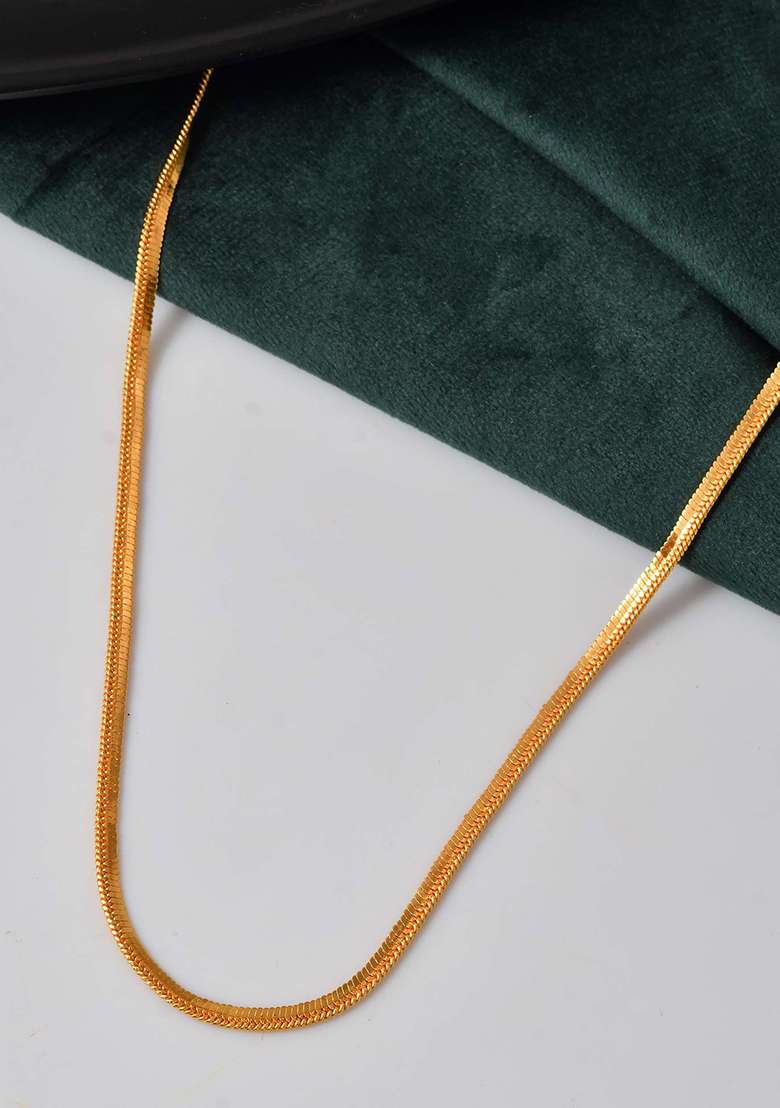 Gold And Plated Stainless Steel Sleek Chain For Women - Indya