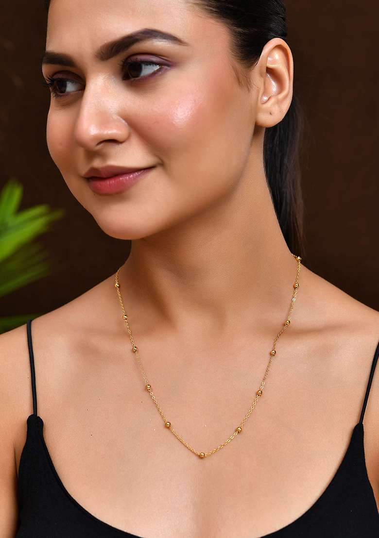 Elegant Gold And Plated Ball Chain For Women - Indya
